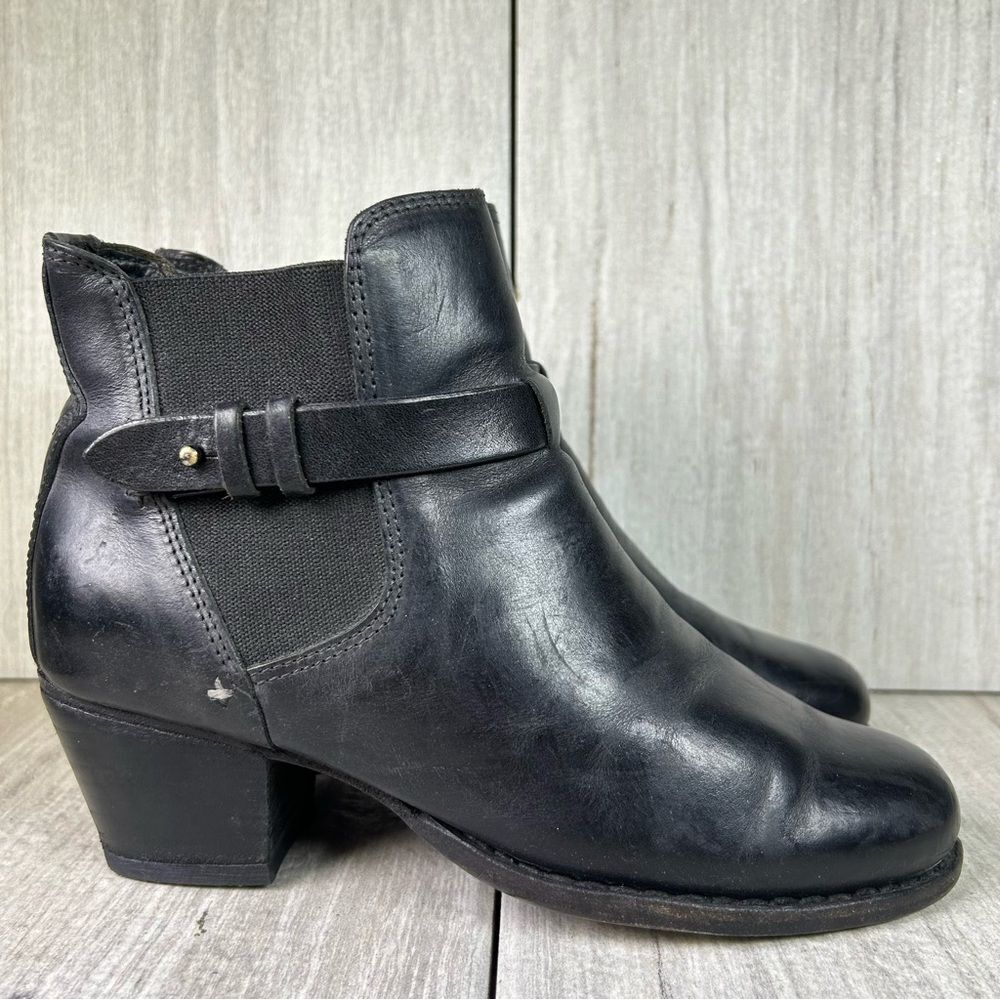 Rag & Bone Durham Black Leather Ankle Bootie Moto Heeled Boots Women’s Size 6 36